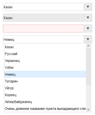 Компонент «Выпадающий список»