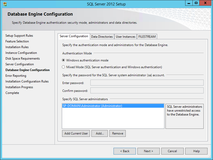 Установка SQL Server