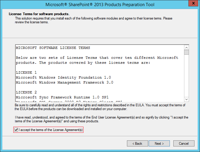 Установка пререквизитов Microsoft SharePoint Foundation