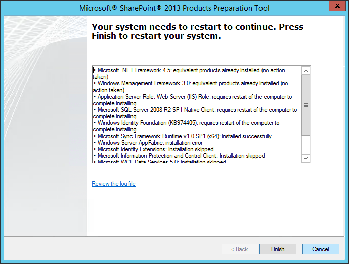 Установка пререквизитов Microsoft SharePoint Foundation