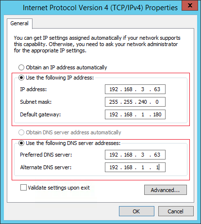 Настройка статического IP-адреса