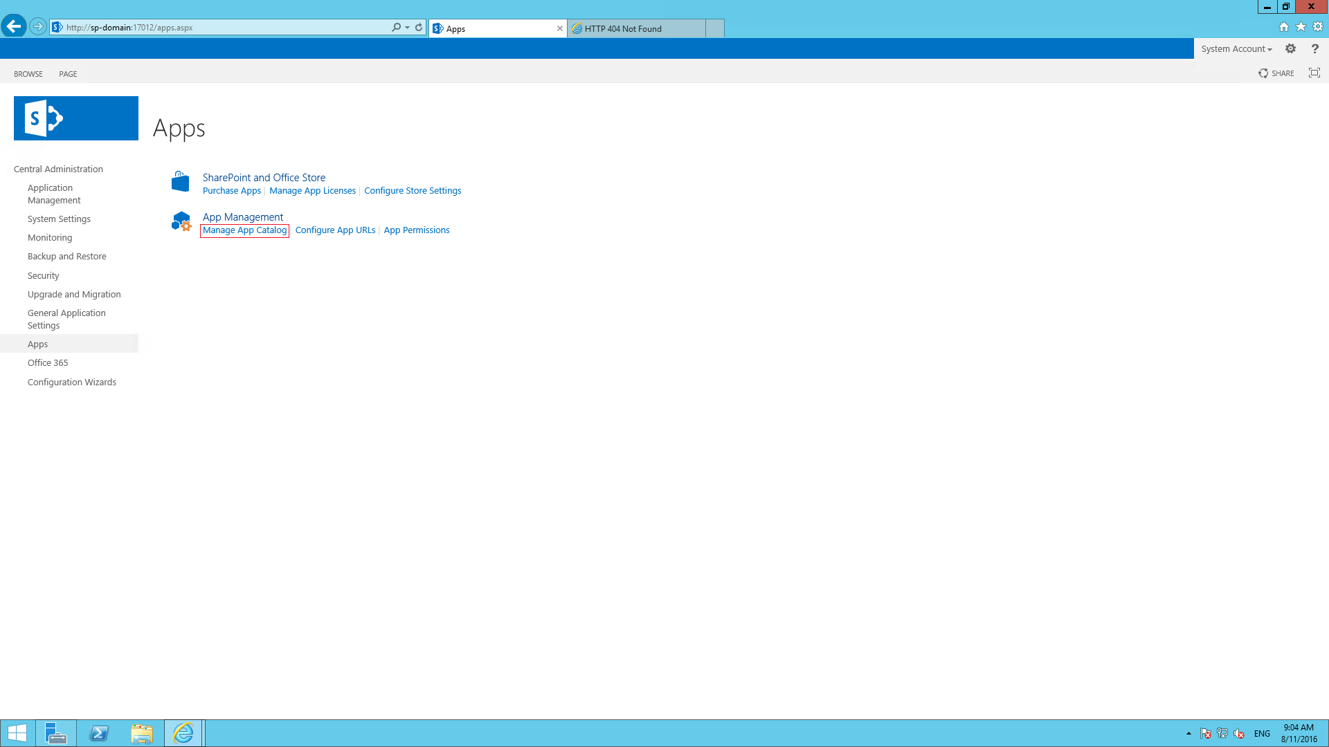 Настройка Microsoft SharePoint Foundation