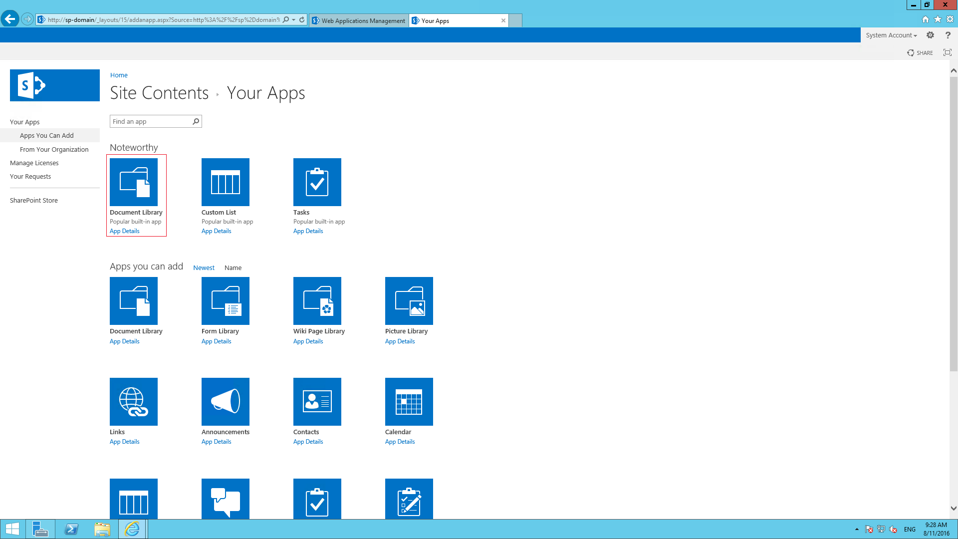 Настройка Microsoft SharePoint Foundation