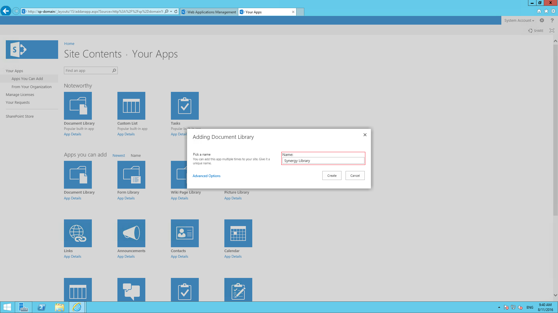 Настройка Microsoft SharePoint Foundation