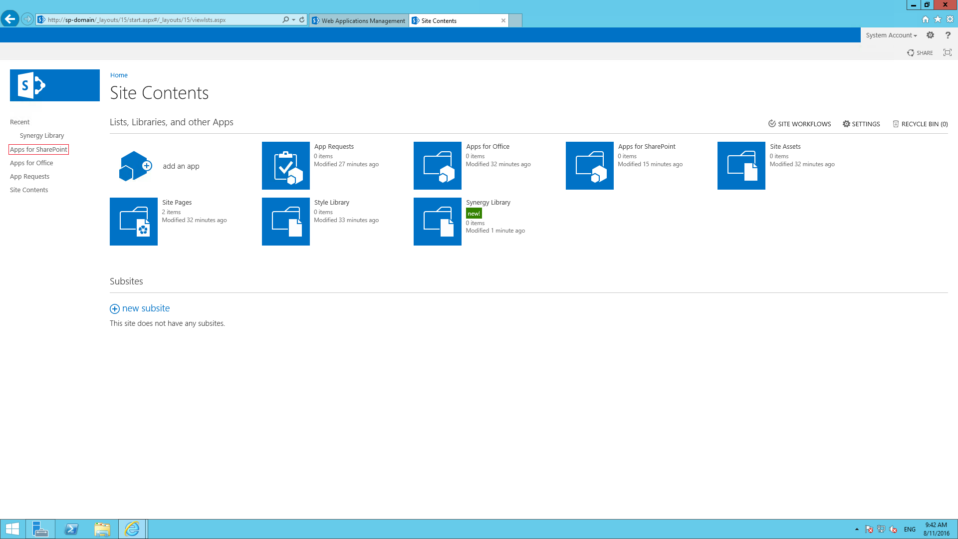 Настройка Microsoft SharePoint Foundation