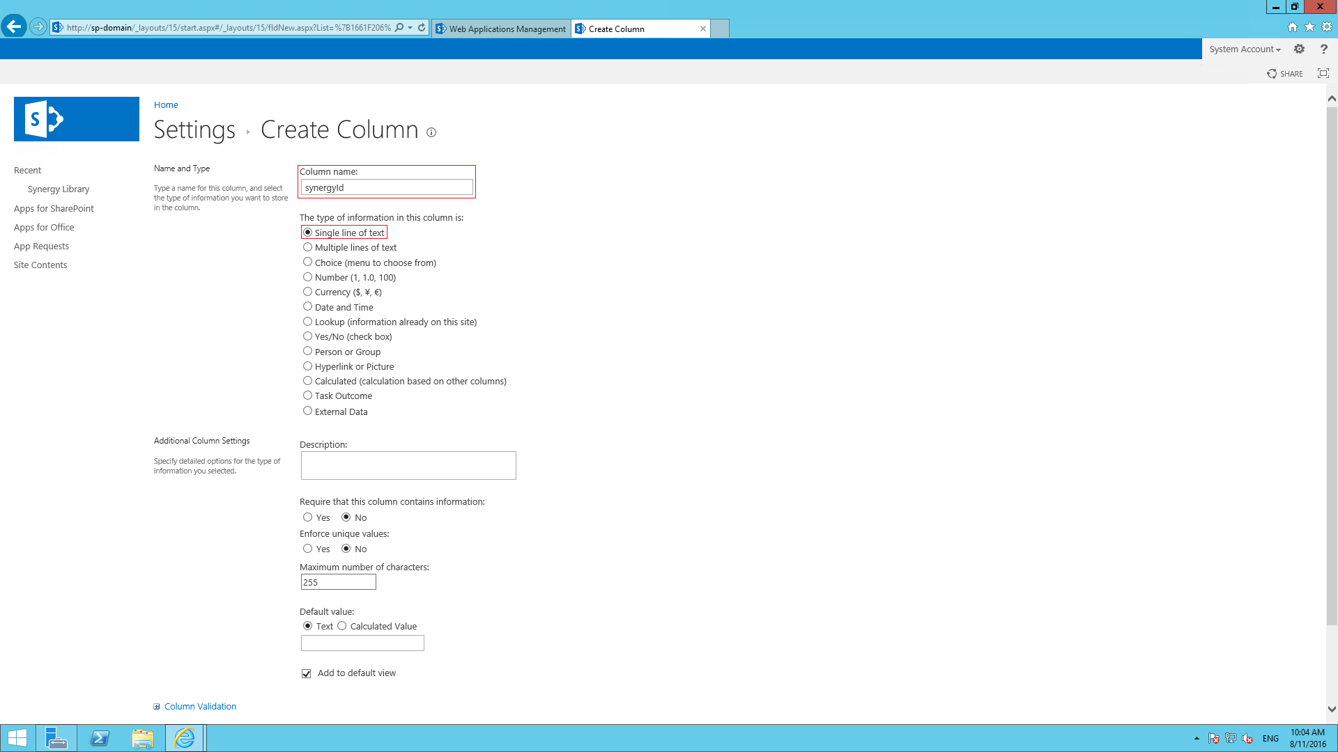 Настройка Microsoft SharePoint Foundation